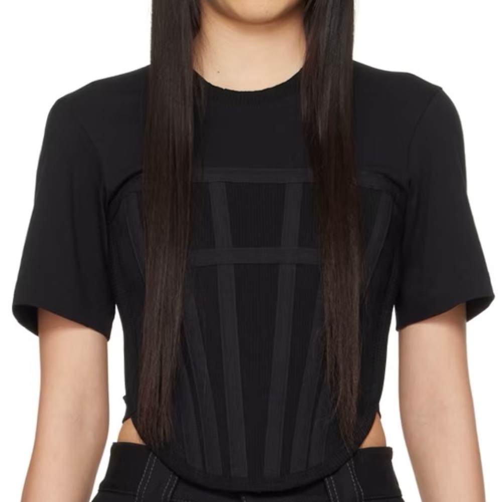 Dion Lee Black Corset T-shirt